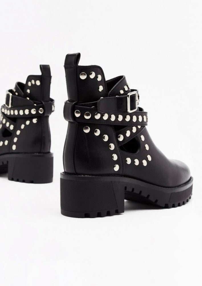 Black stud boots